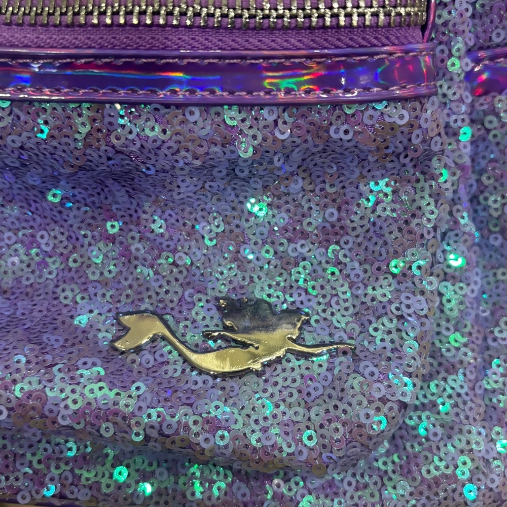 Disney Loungefly Little Mermaid Ariel Purple Sequin Holographic Mini Backpack - Picture 13 of 16